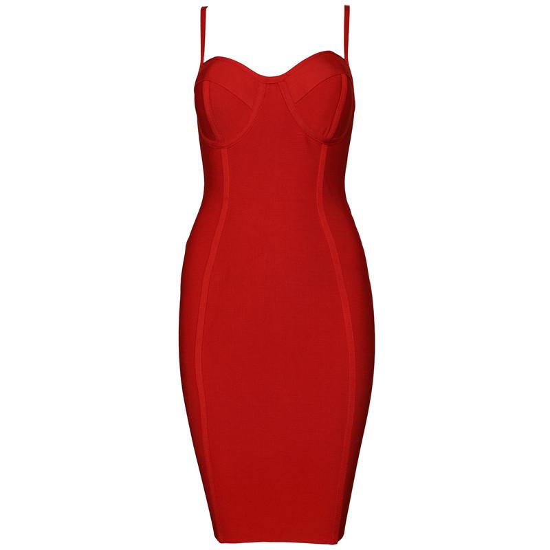 

Top Quality Celebrity Red Rayon Slip Mini Bandage Dress Bodycon Evening Party Dress, Black