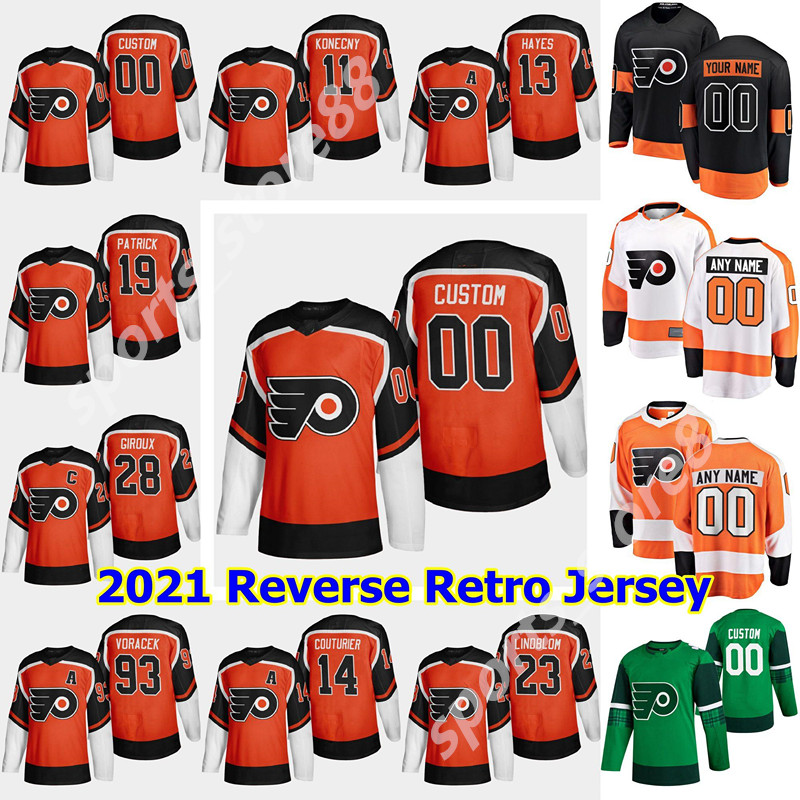 

NEW Philadelphia Flyers 2021 Reverse Retro Hockey Jersey 79 Carter Hart Jersey Claude Giroux Oskar Lindblom Sean Couturie Simmonds Custom, Colour 8