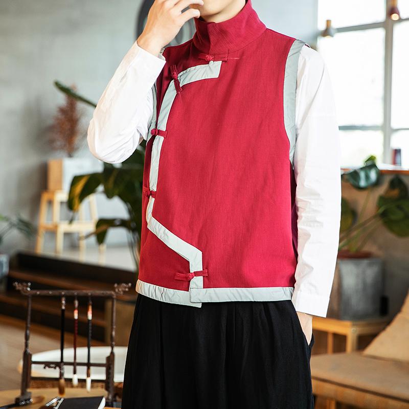 

M-5XL China Traditional Clothing Chinese Fashion Plus Size Tang Vest Women and Men Winter Autumn Waistcoat Vintage Blouse 4XL