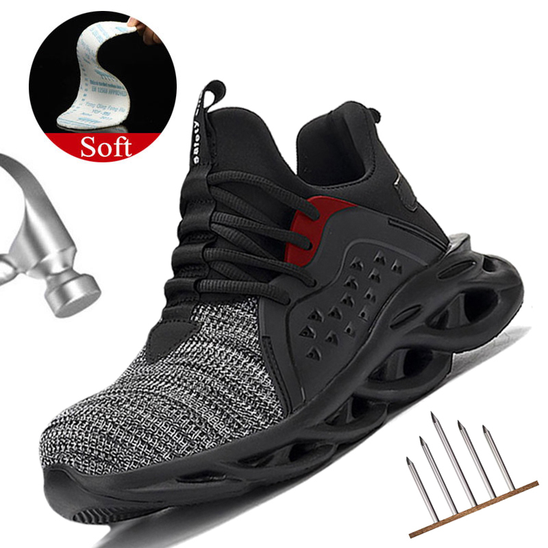 

2020 Work Safety Boot For Men Anti-Smashing Construction Safety Shoes Steel Toe Cap Work Shoes Indestructible Safety Sneakers LJ200917, Black