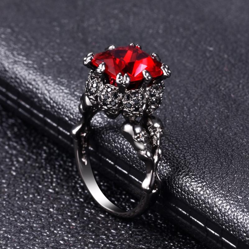 

skull men's jewelry Skull CZ Ring European and American Punk style Motor Biker Men Women's 2pcs Ring