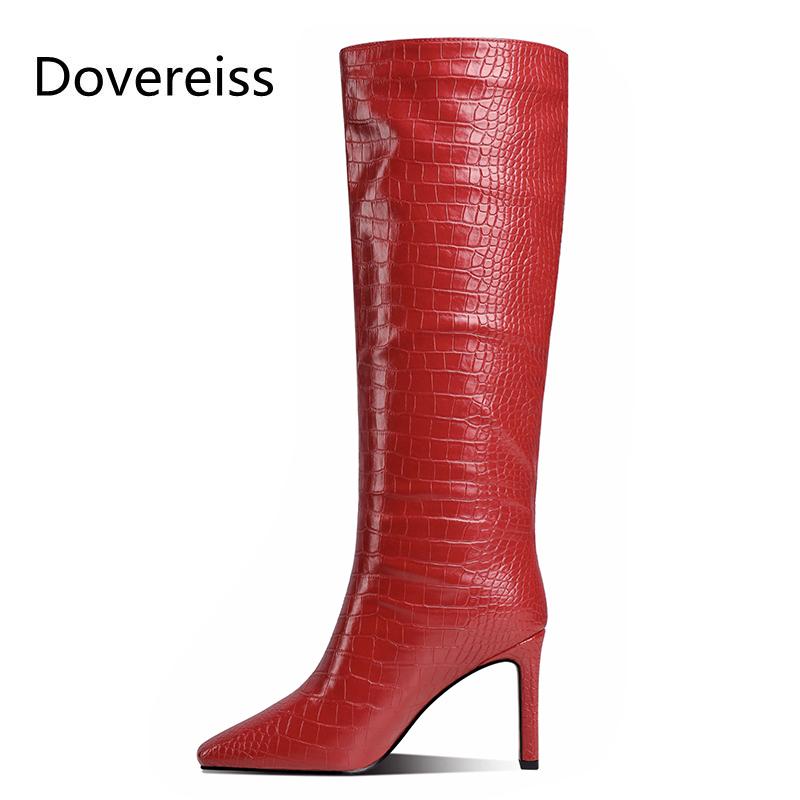 

Winter For Woman New Fashion Sexy Consice Pure color Red Green White New Block heels Chunky Heels Knee high boots 34-43, Black