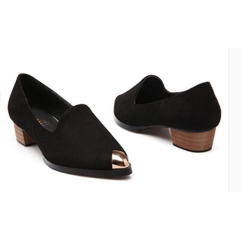 

2021 Women's Shoes in Spring and Autumn New Style Middle Coarse Heel Pointed End Suede @2130 9JMQ, Blue