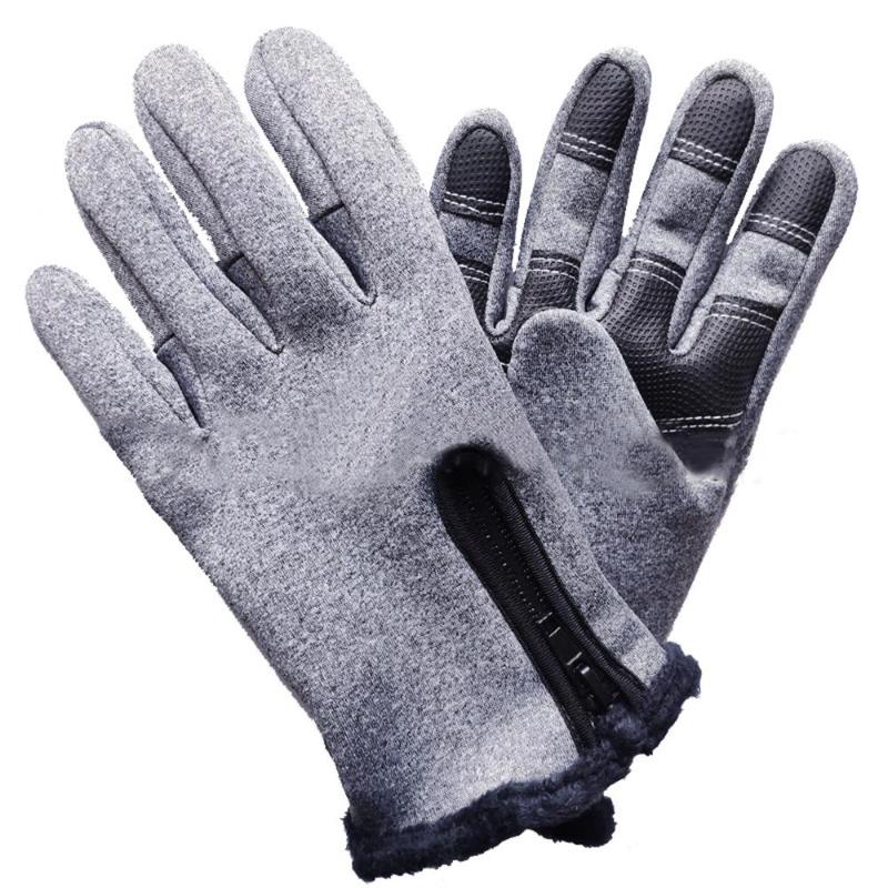 

Bicycle Skiing Riding Glove Fleece Gloves Keep Warm Touch Screen Waterproof Material Non Slip Mobile Phone Warm Gloves Winter, Black