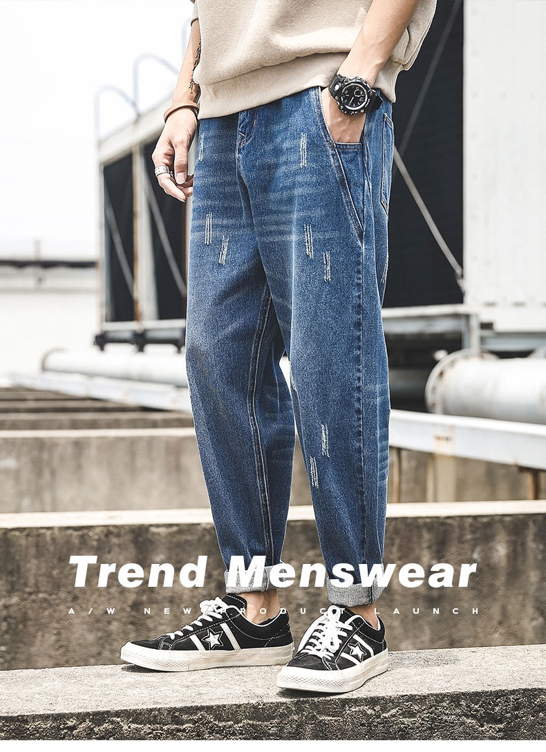 Compra Harlan Sueltos Pantalones De Mezclilla Recta Papá De Los Hombres De  Moda Los Pantalones Vaqueros Elásticos Y JeansPants Medio Y Jeanswaist  Negro Ocasional Simple Oxi Otoño Nueva OxiMX Barato | Entrega