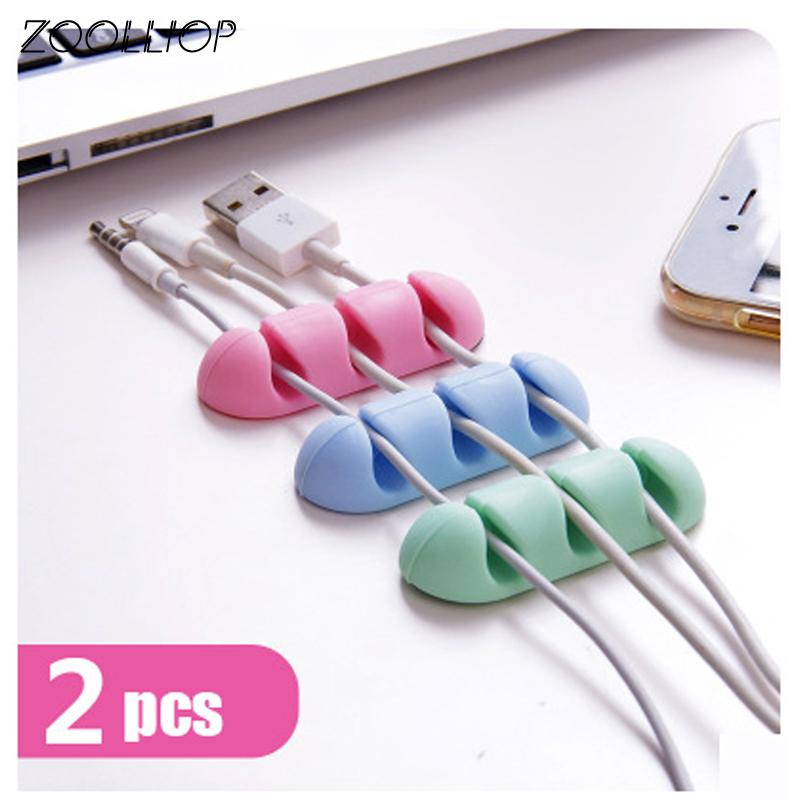 

Office Cable Holder Protector Management Device Organizer Finishing Desktop Plug Silicone Wire Retention Clips Power Cord Winder