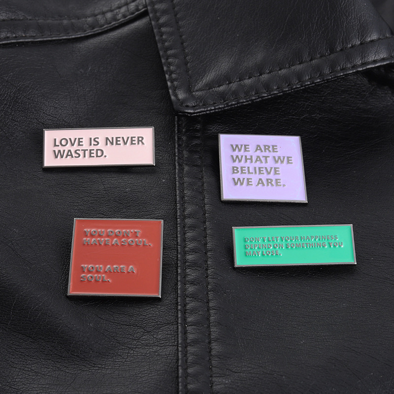 

Philosophical Phrases of Life Enamel Pins Live Actively Bag Brooch Lapel Badge Encouraging Jewelry Gift for Kids Friends, Mixed colors