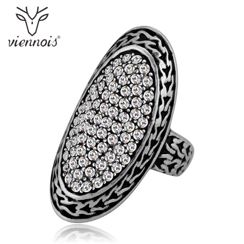 

Viennois Vintage Rings for Women Fashion Ring Rhinestone Retro Finger Ring Fashion Jewelry For Women