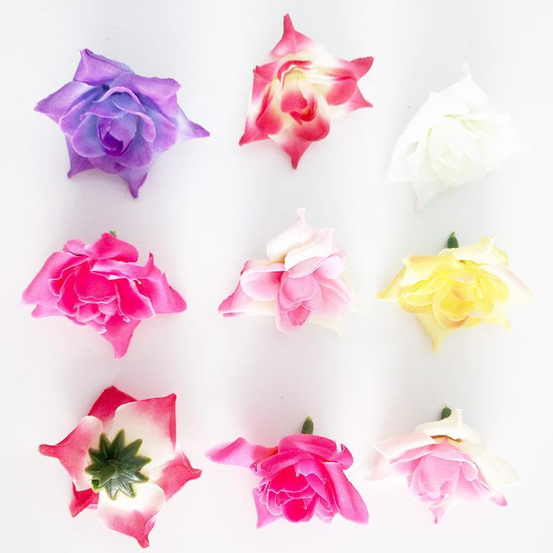 

Pink Silk Flower Head Artificial Flower Family Garden Wedding Decoration flowers wall1, Blanco