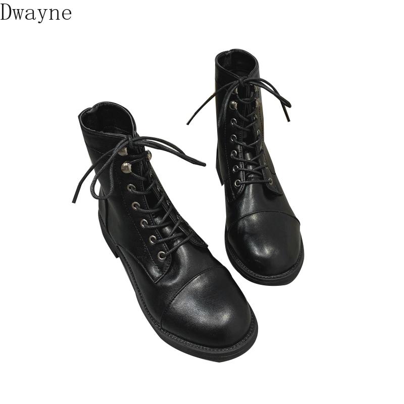 

2020 autumn and winter new British wind black lace boots female thick with casual wild outdoor knight boots single, Beige