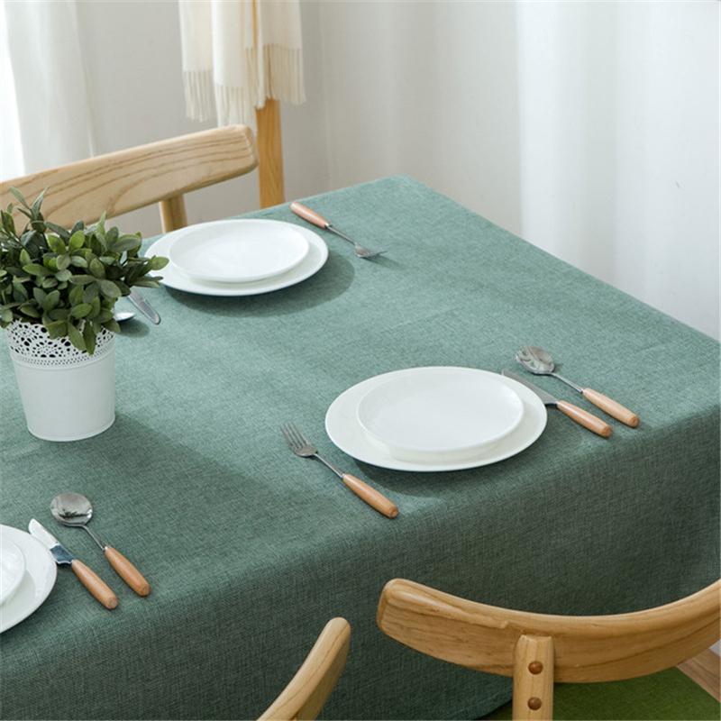 

Nordic Tablecloth Cotton Linen Dust-Proof Table Cover for Kitchen Dinning Tabletop Decoration, Blue