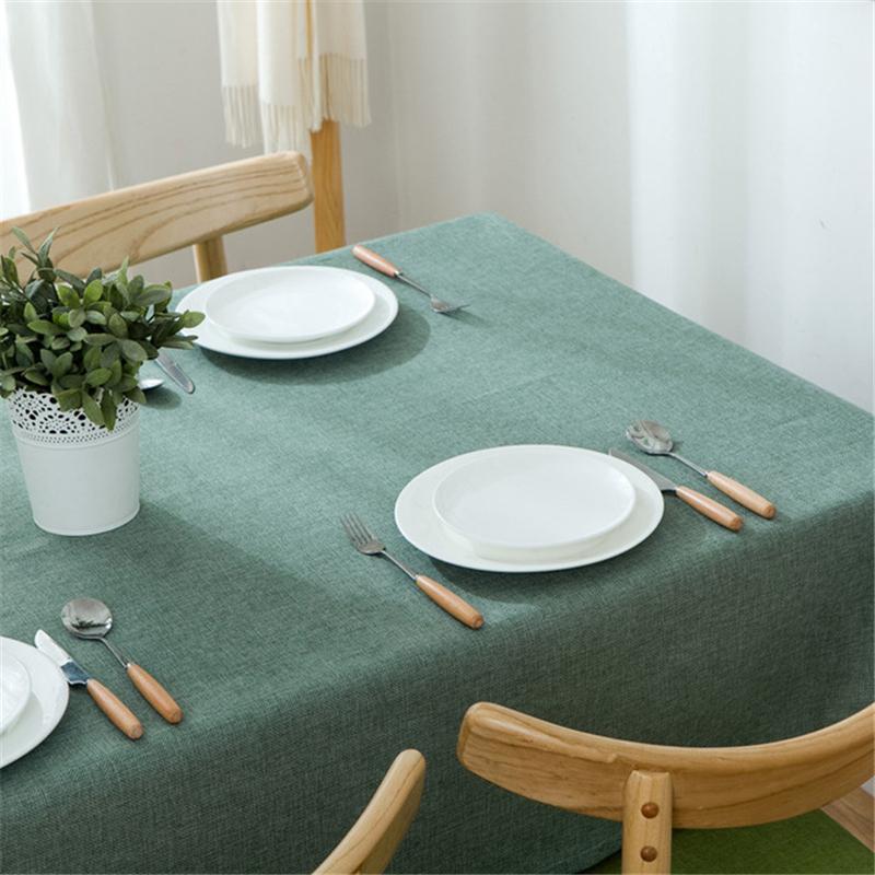 

Nordic Tablecloth Cotton Linen Dust-Proof Table Cover for Kitchen Dinning Tabletop Decoration, Blue