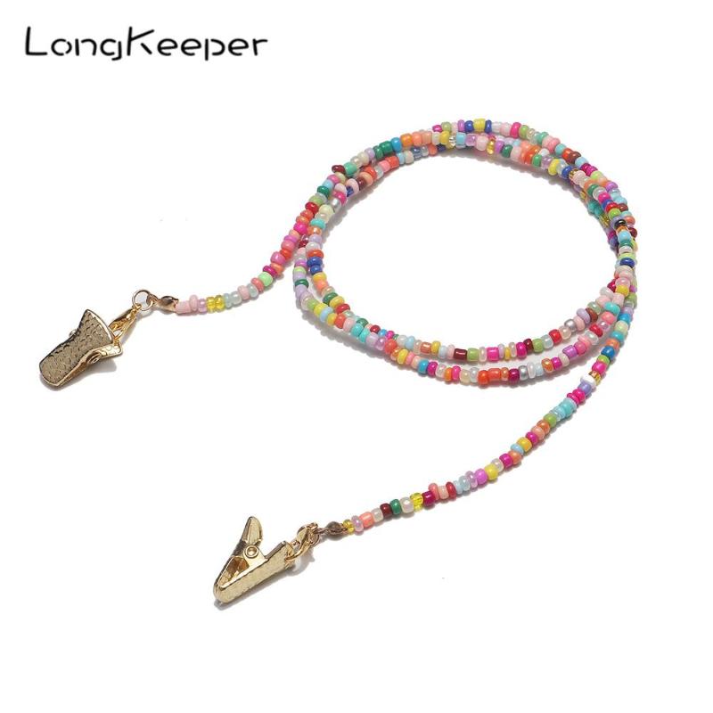 

LongKeeper 2020 Fashion Beads Glasses Chain Women Multicolor Reading Glasses Strap Mask Cord Lanyard Ladies Eyewear Accessories