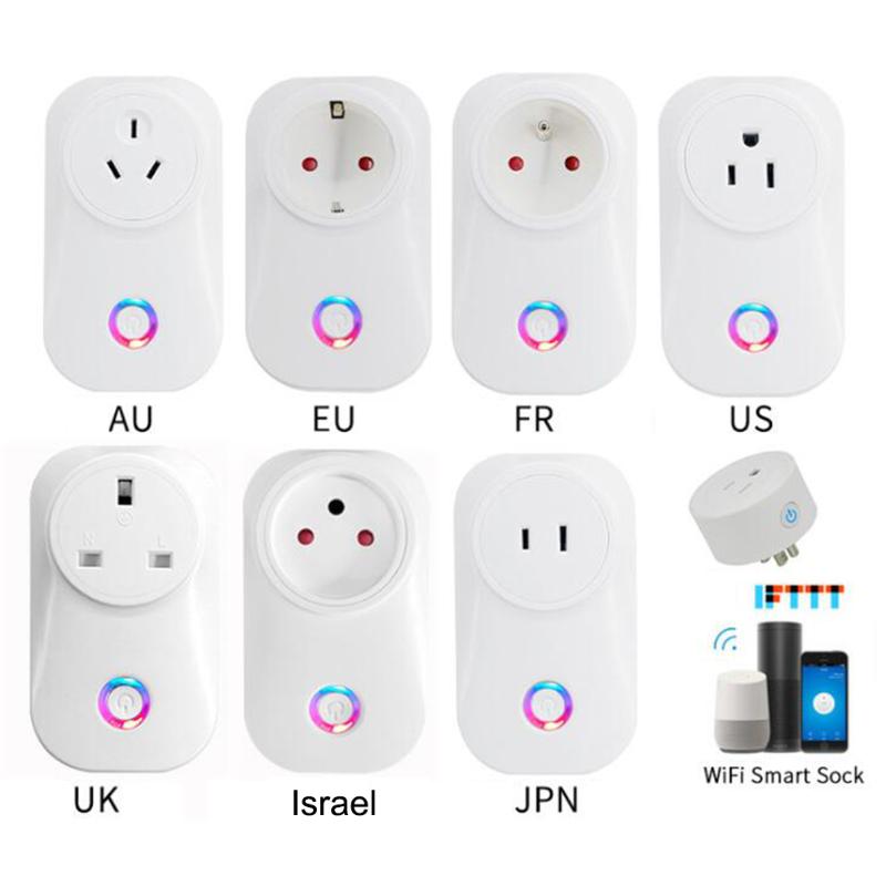 

H96 2020 Tuya Cloud 10A 16A Israel WiFi Smart Socket Wireless Plug Work With Alexa Google Assistant IFTSmart Life APP