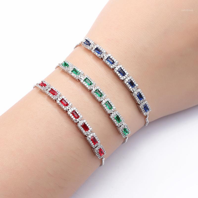

Bracelet NANKIYA Temperament Gorgeou Creative Square Top Quality Zircon Bracelet Sliding Lock Women Wedding Party SL1171 Pulsera1