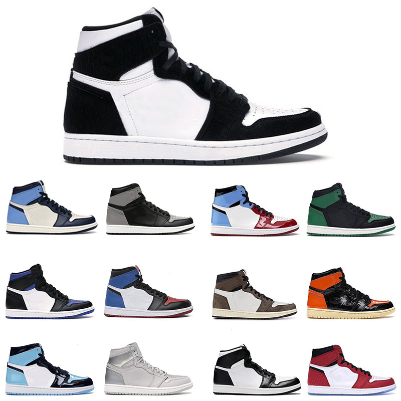 

High Quality Twist Jumpman 1 Fearless 1s Shattered Backboard game Royal UNC Basketball Shoes Mens sports sneakers size 7-13