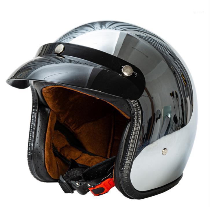 

Motorcycle Helmets Unisex Helmet 3/4 Retro Pure Silver Plated DOTECE Certification1, Multi-color