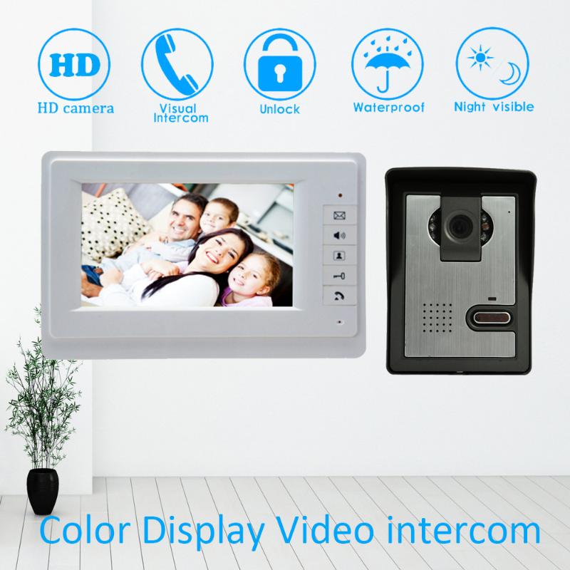 

Touch panel 7 Inch Colorful LCD display HD camera Video Door phone Wire Door Bell Access control unlock intercom Surveillance