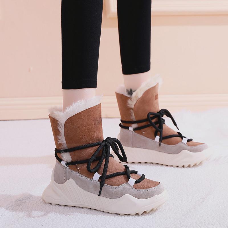 

Shoes White Ankle Boots Boots-Women Winter Footwear Luxury Designer Australia Round Toe Flat Heel Low 2021 Fashion
