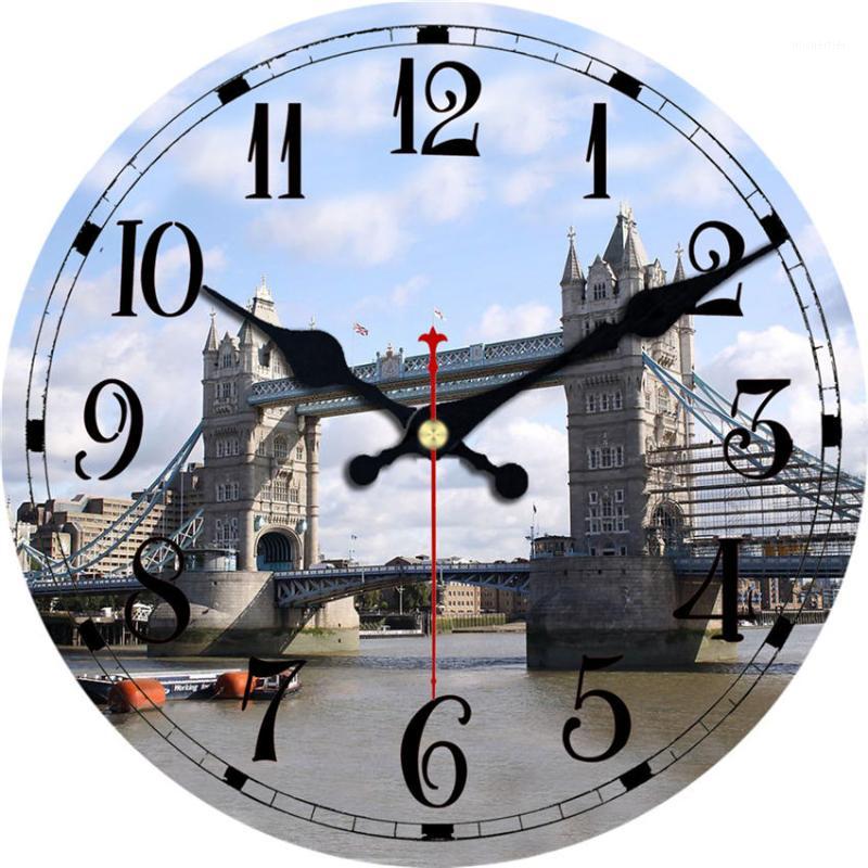 

Shabby Chic,Bridge Wall Watch,Large Wall Clock Modern Design Silent Living Room1