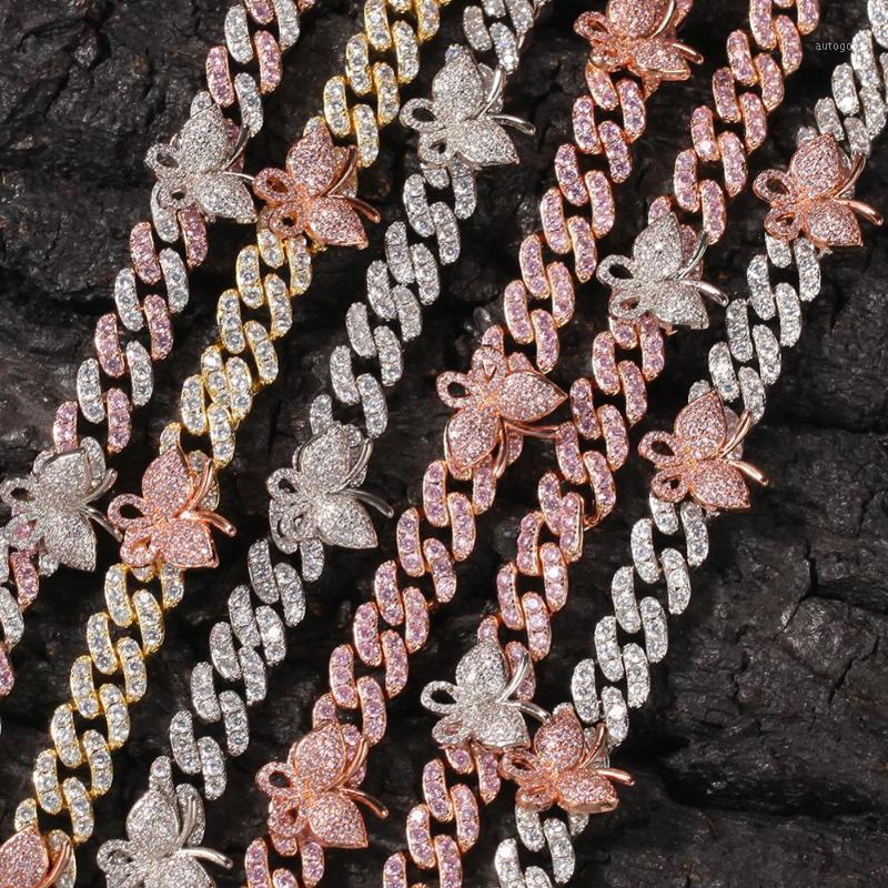 

Chains 9mm Micro Mini Butterfly Cuban CZ Link Necklaces Luxury Bling Jewelry1