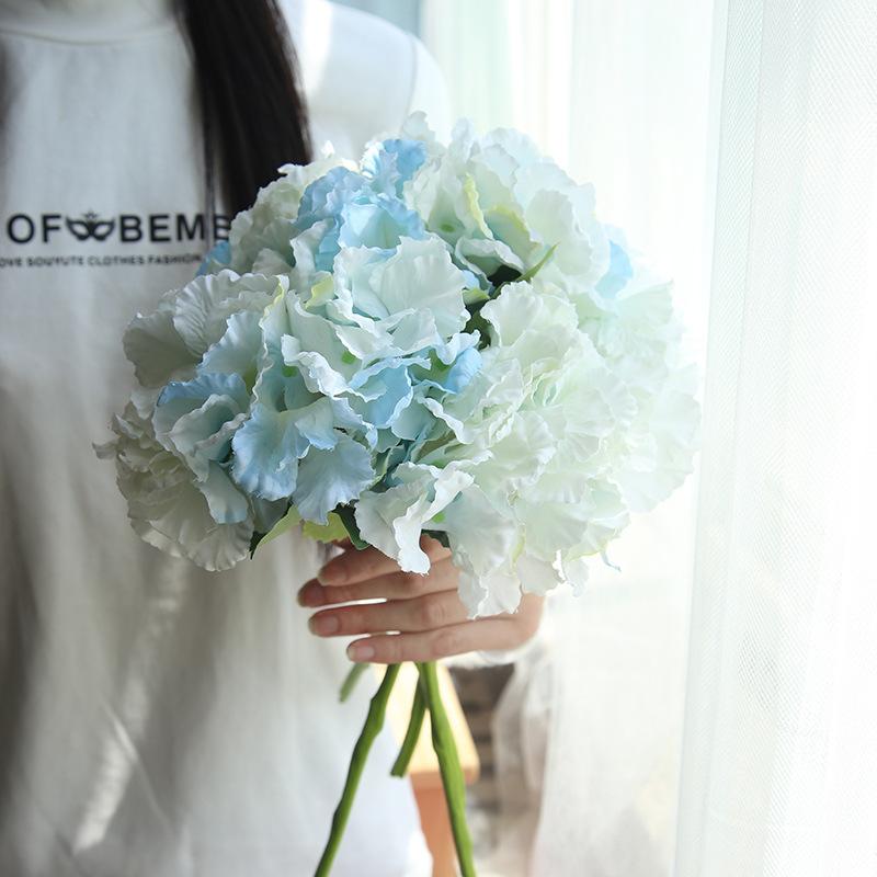 

Fashion Artificial Flower Single Hydrangea Flower Branch Home Wedding Party Decoration Photography Props DIY Bridal Bouquet