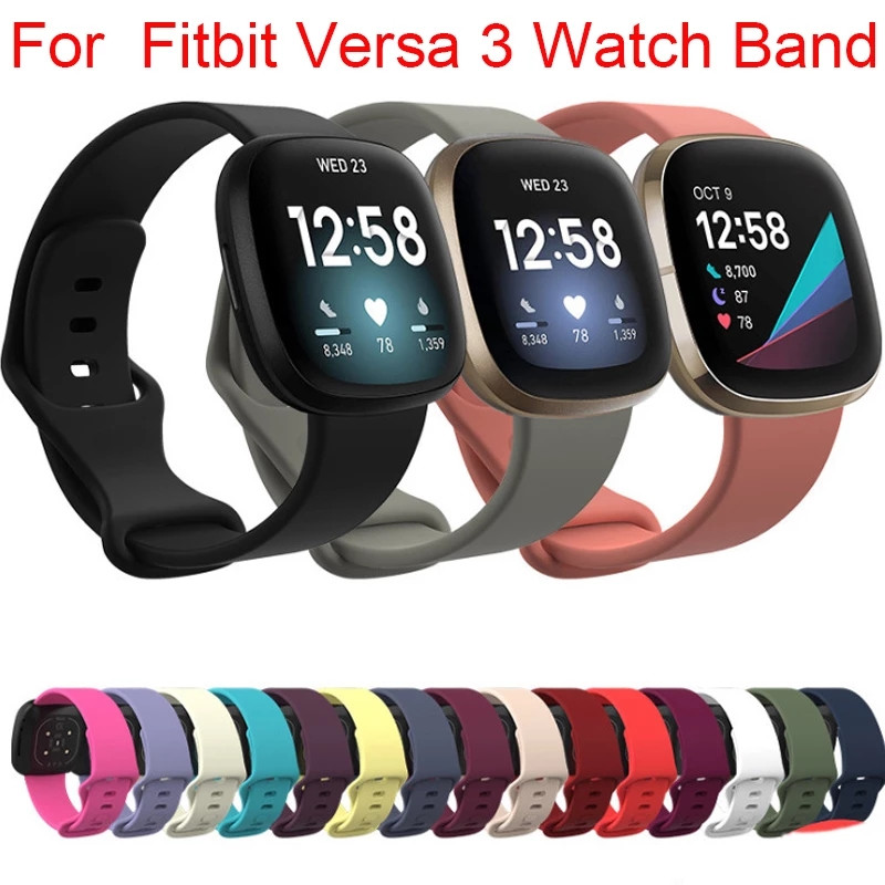 

Universal Replacement Silicone Wrist Sport Strap Watch Band for -Fitbit Versa 3 / Sense Bracelet Smart Watch Accessory