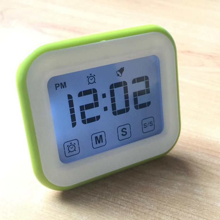 

Student creative LCD touch screen electronic alarm timer multifunction with alarm clock with light large screen kitchen1