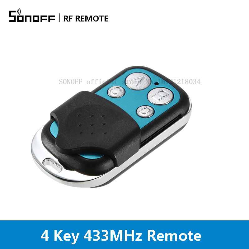 

SONOFF RF Remote 433MHz 4-Button Key Wireless Controller 4 Channel For SONOFF RF/Slampher/4CH Pro R2/RF Bridge Smart Home