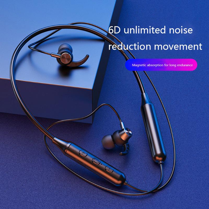 

DDD9 Wireless Earphone Neck Hanging Sport Earpiece Bluetooth 5.0 Headset Smartphone Tablet Headphone, Red