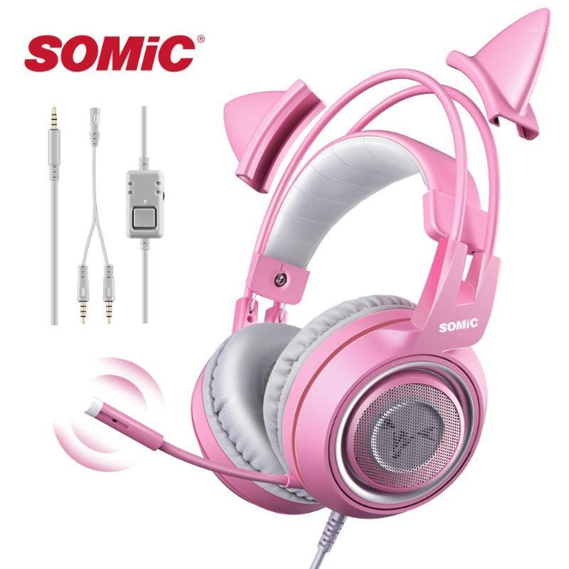 

SOMIC G951s Pink Girl Cat Ear Gaming Headphone 3.5mm Plug Cute Headset for PC Xbox one Phone Pad Girl Kids Gaming Headset1