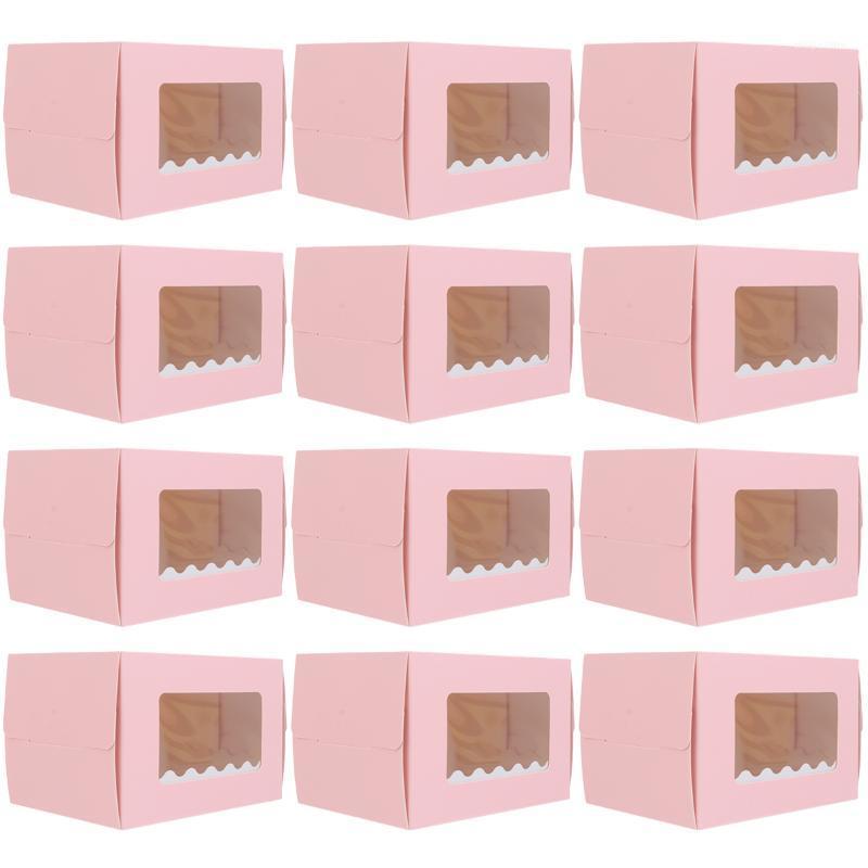 

12Pcs Rectangle Cake Packaging Boxes Packing Boxes Portable Cake Container For Wedding Birthday Party Supplies1