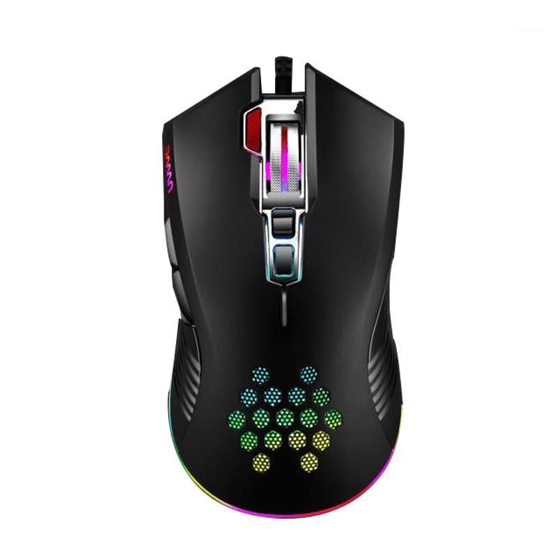 

8-Button 1600DPI Wired Rechargeable Mouse Lightweight Hollow Hole Colorful RGB Luminous Gaming Office Mouse1