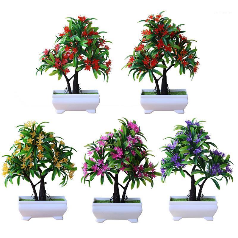 

Decorative Flowers & Wreaths 1pc Simulation Flower Potted Plant Floral Green Bonsai Decoration Small Artificial Home Desktop Table Ornament1, 04