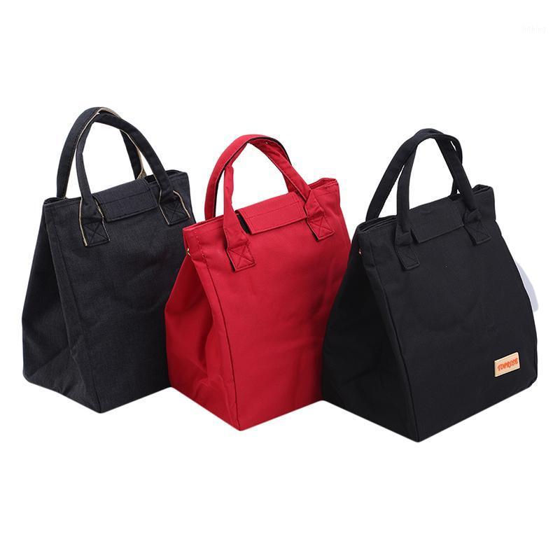 

Fashion Waterproof Canvas Lunch Bags For Women Kids Men Cooler Lunch Box Bag Tote High Quality Portable Insulation Package1, Black