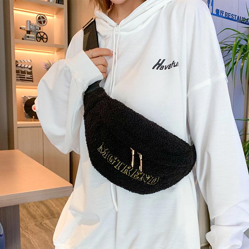 

Winter Fanny pack Women Waist Belt Bag Phone Pack Fashion Plush Crossbody Waist Chest Bags Trend Shoulder Bag Purse, Sky blue