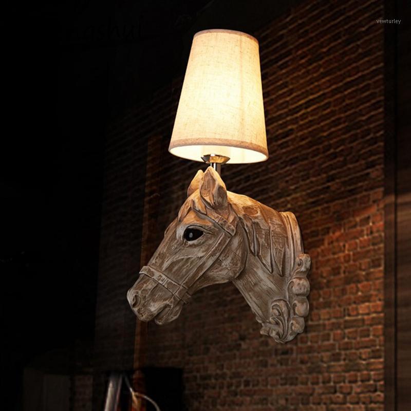 

Nordic Resin LED Wall Lamps Horse head Sconces Bedroom Light Fixture Bedside Bar Restaurant Cafe Loft Decor Corridor Wall Light1