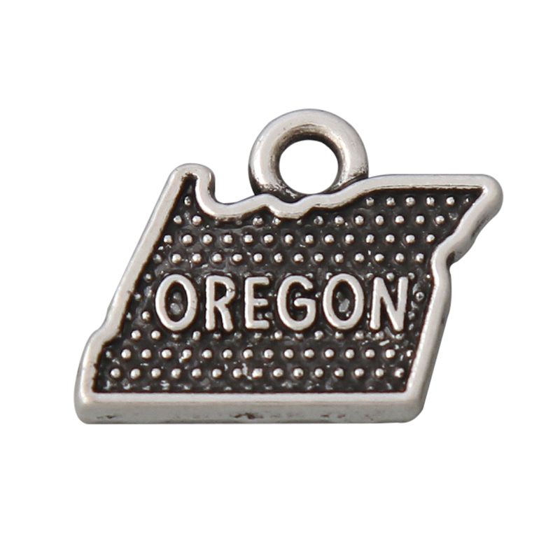 

Online Wholesale Alloy USA Oregon Vintage State Map Charms 12*15mm 50pcs AAC802