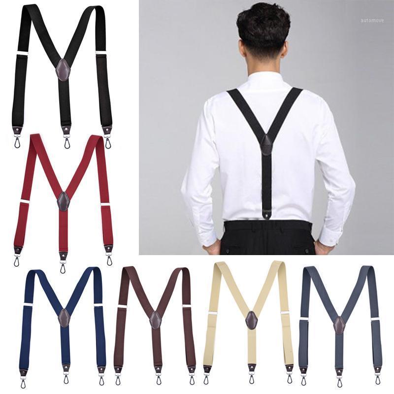 

Hook Buckle Fashion Suspenders Stretchy Wide Elastic Men Pliers Women Braces HSJ881, Beige