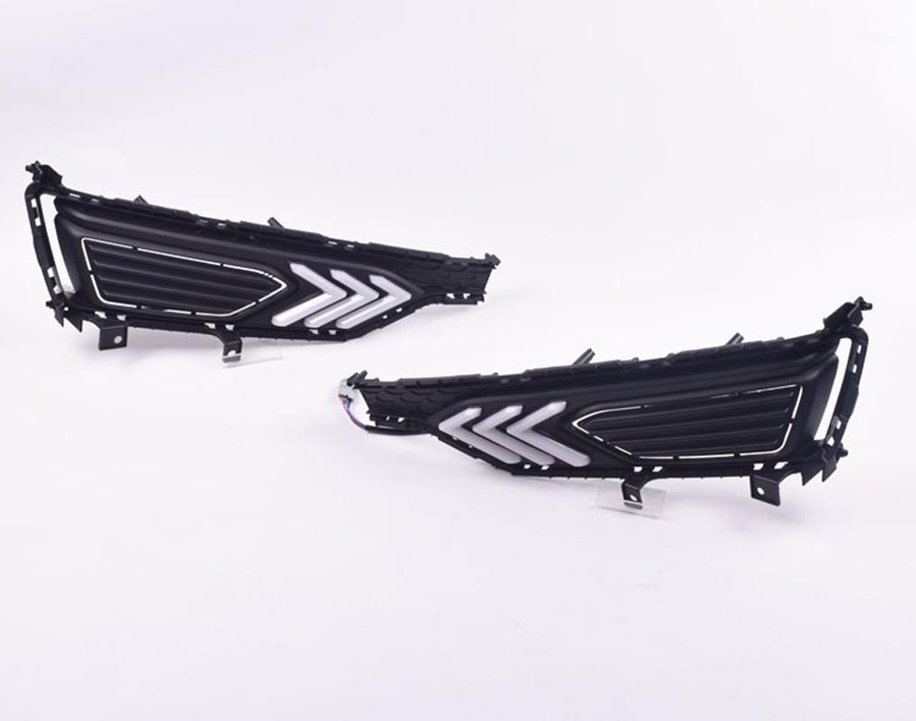 

for verna RV LED DRL daytime running light with dim control yellow turn signal blue night light wireless switch1