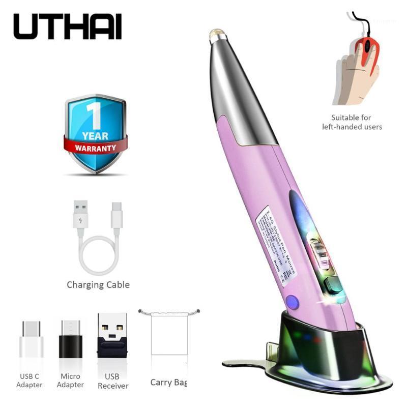 

UTHAI 2020 new product explosive rechargeable mouse mouse pen 2.4G wireless pen personalized creative vertical1