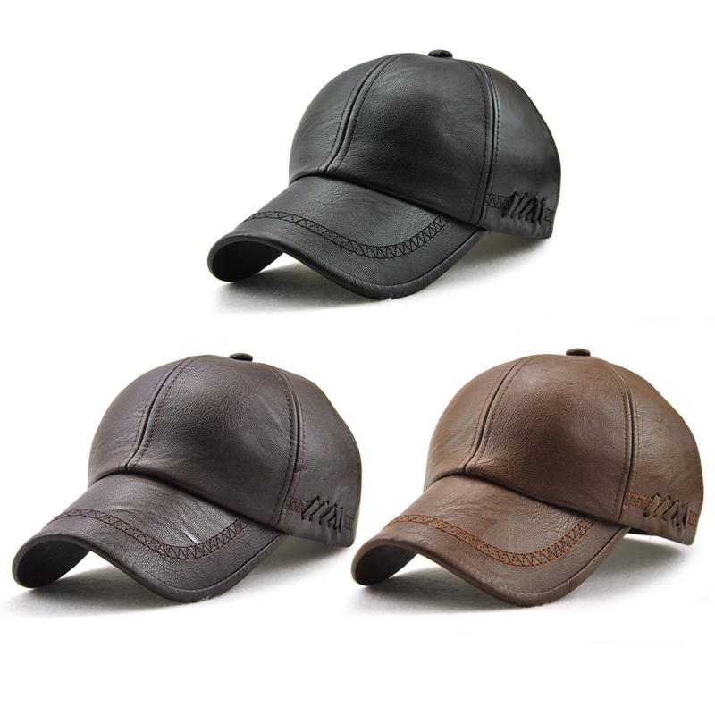 

New High Quality Winter Cap PU Leather Baseball Cap Men Snapback Hat Casquette Gorras Para Hombre Mens Trucker, Style2