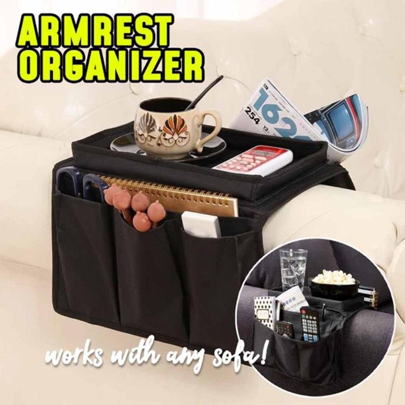 

2-in-1 Sofa Armrest Organizer Couch Chair Caddy Organizer Holder Home Space Saving Storage Bag Remote Control Holder Storage