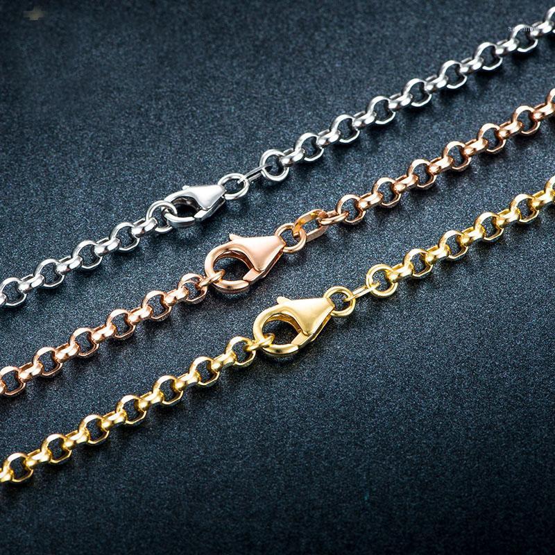 

Solid AU750 Gold Necklace Chain Women Cable Link Necklace1