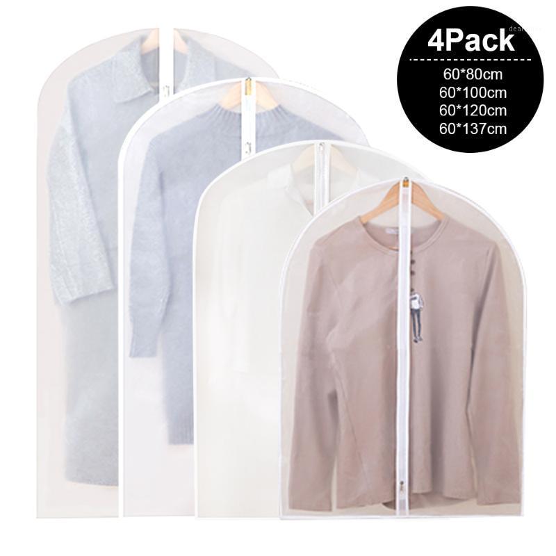 

1PC Transparent Middle Zipper Clothes Dust Cover Suit Coat Dust Cover1, 1pc 60x45cm
