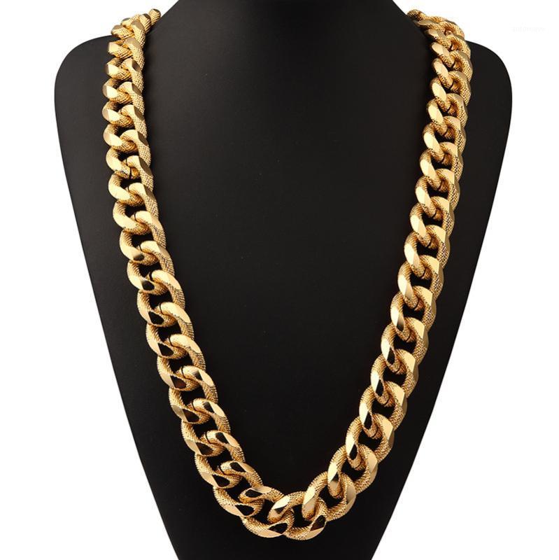 

Super Coarse Embossed Aluminum Chains Necklaces Big Heavy Gold Chain for Men Hip Hop Rock jewelry1