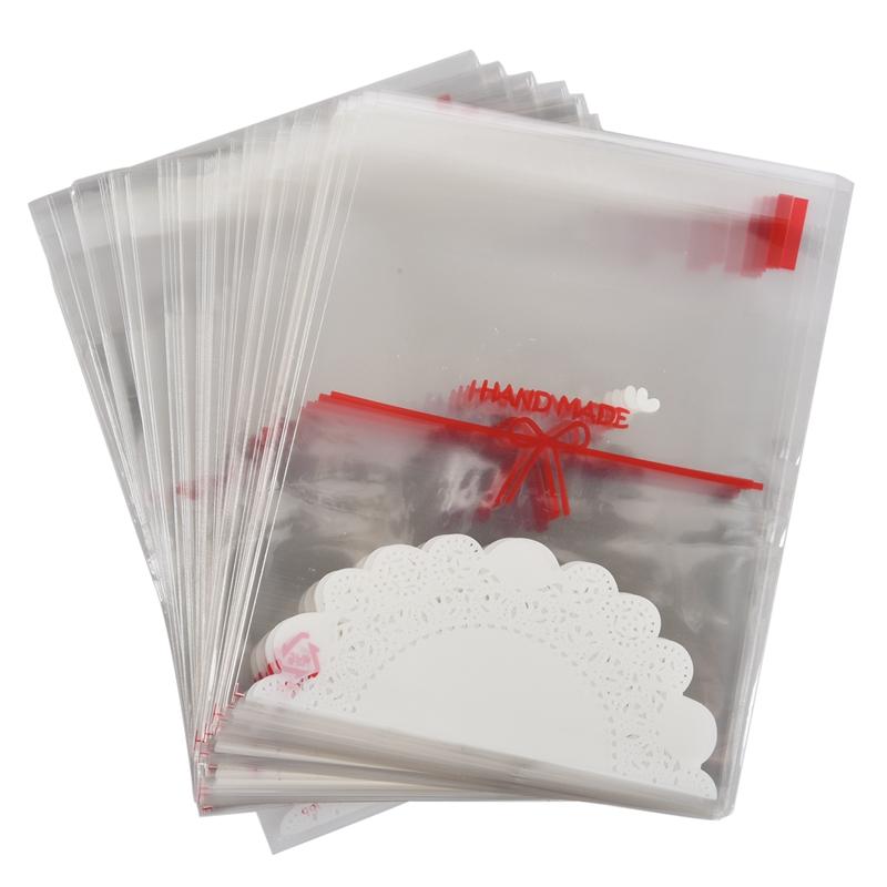 

100 PCS Lovely Cute Bowknot OPP Self Adhesive Cookie Bakery Candy Biscuit Roasting Treat Gift DIY Plastic Bag (Bowknot Design)10