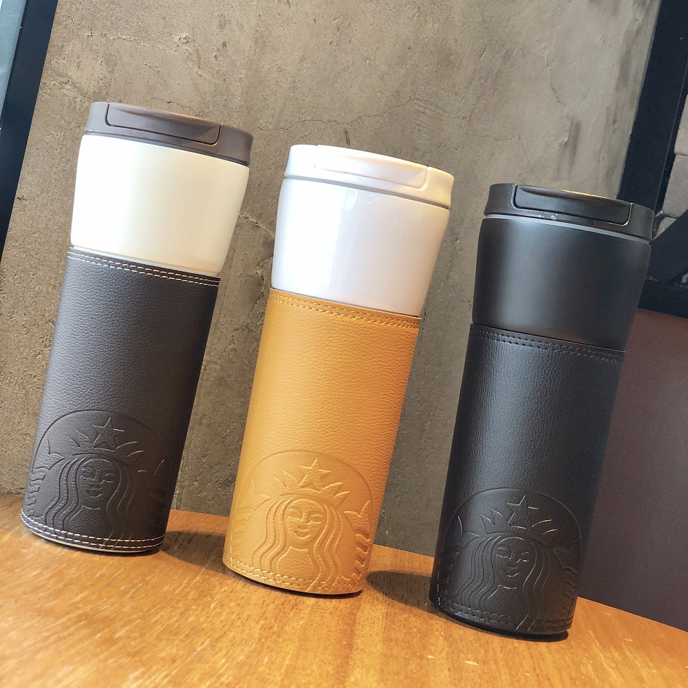 

400Ml-500ML latest 2020 Starbucks leather thermos mug for men and women, business students, universal portable water cup