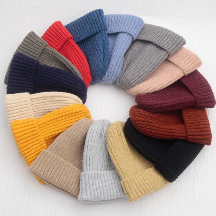 

New Solid Knitted Warm Soft Hats for Women Beanie Fashion Trendy Winter Women Casual Caps Hair Accessories1