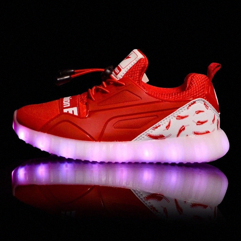 

Warm like home 2018 New 26-37 USB Charger Glowing Sneakers Led Children Lighting Shoes Boys Girls illuminated Luminous Sneaker #rv7r
